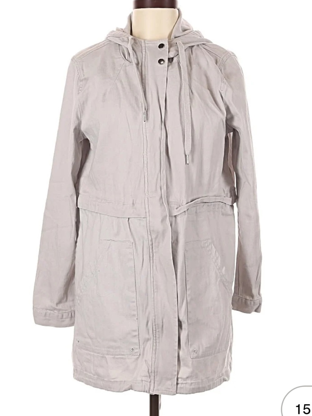 Women's Light Gray Hooded Utility Jacket